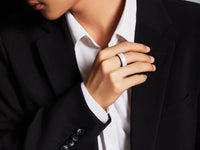 High-end fashion lifestyle with ceramic smart ring.