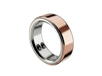 Rose gold smart ring for female health and sleep tracking.