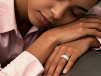 Comfortable ceramic smart ring for 24/7 sleep tracking.