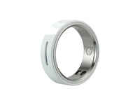 Lightweight white smart ring with IP68 waterproof rating.